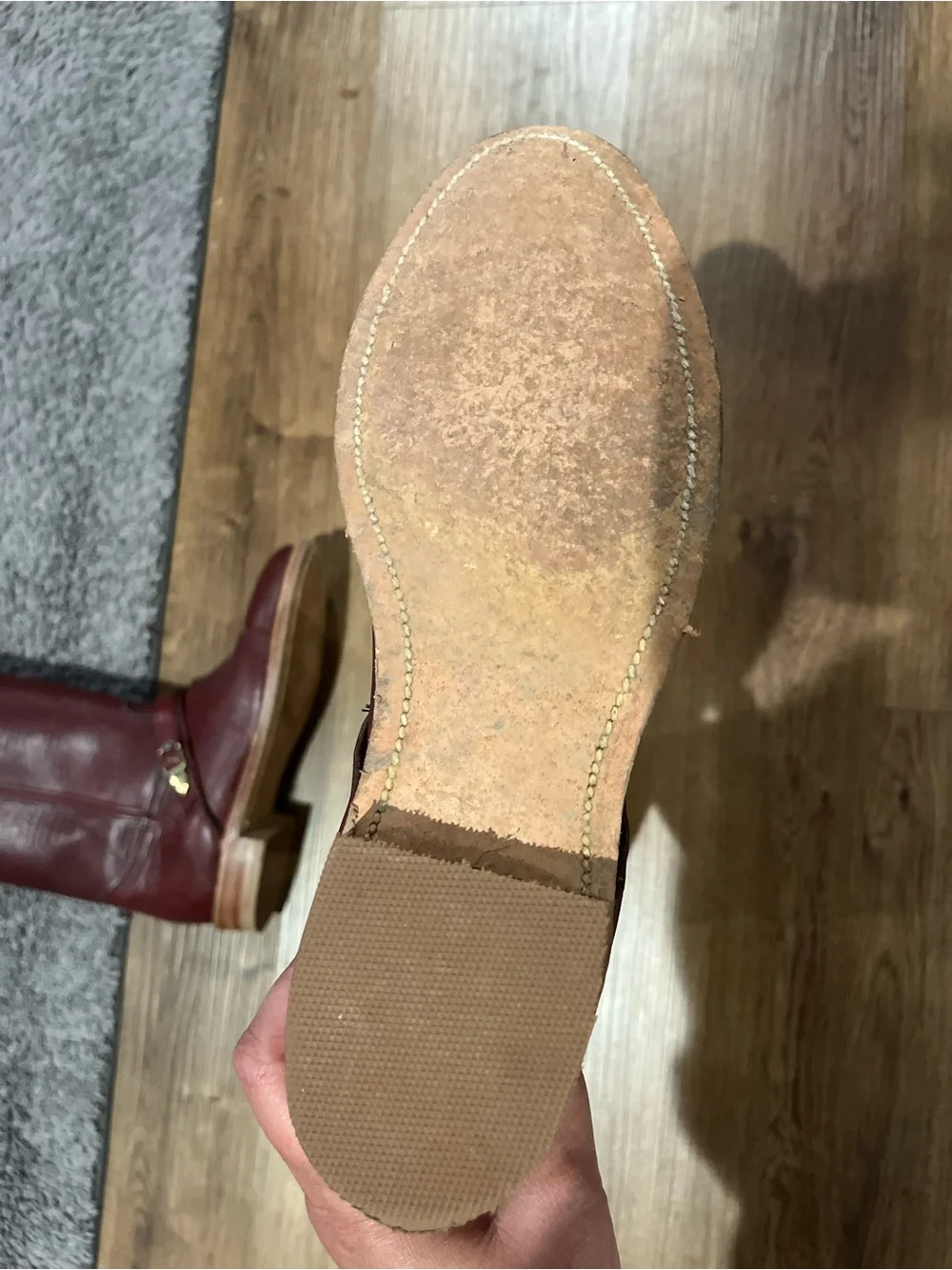 Frye Tall Leather Riding Boots in Burgundy 6.5